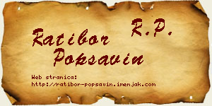 Ratibor Popsavin vizit kartica